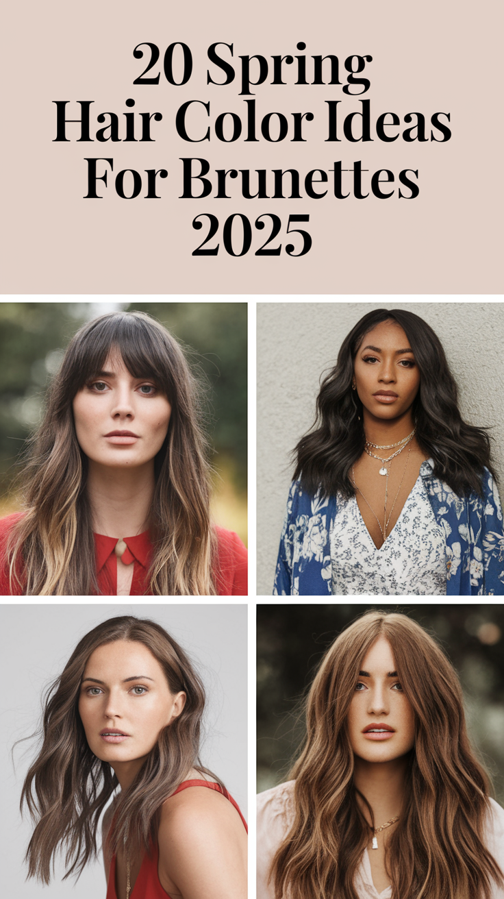Spring Hair Color Ideas for Brunettes 2025 – 20 Trendy Shades for a Fresh Look