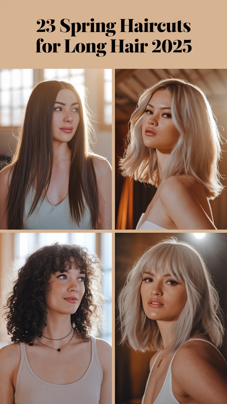 23 Ideas Trendy Spring Haircuts for Long Hair 2025 – Layered, Wavy & Face-Framing Styles