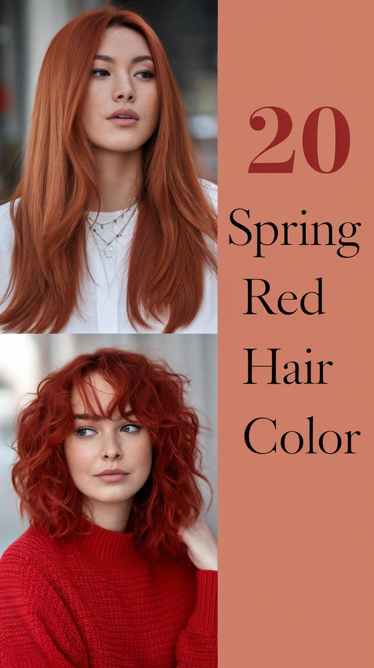 Spring Red Hair Color 2025: 20 Trendy Ideas for Brunettes, Balayage & Highlights