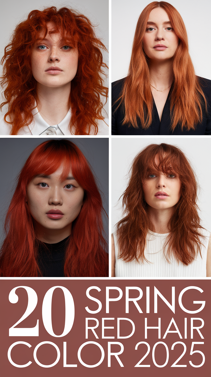 Spring Red Hair Color 2025: 20 Trendy Ideas for Brunettes, Balayage & Highlights
