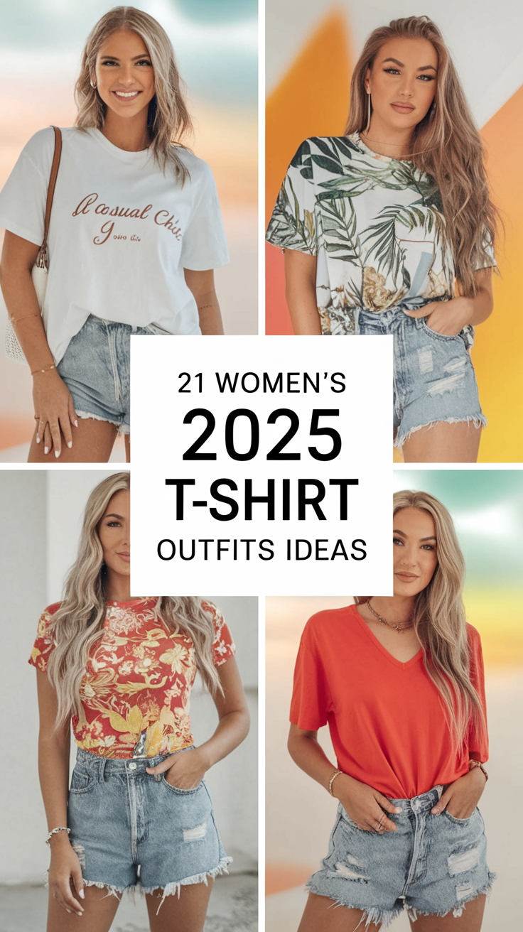 Women's 2025 Summer T-Shirt Outfits Ideas – 21 Stylish and Trendy Looks
