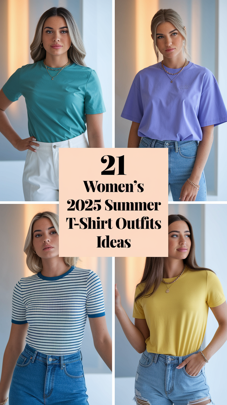 Women's 2025 Summer T-Shirt Outfits Ideas – 21 Stylish and Trendy Looks