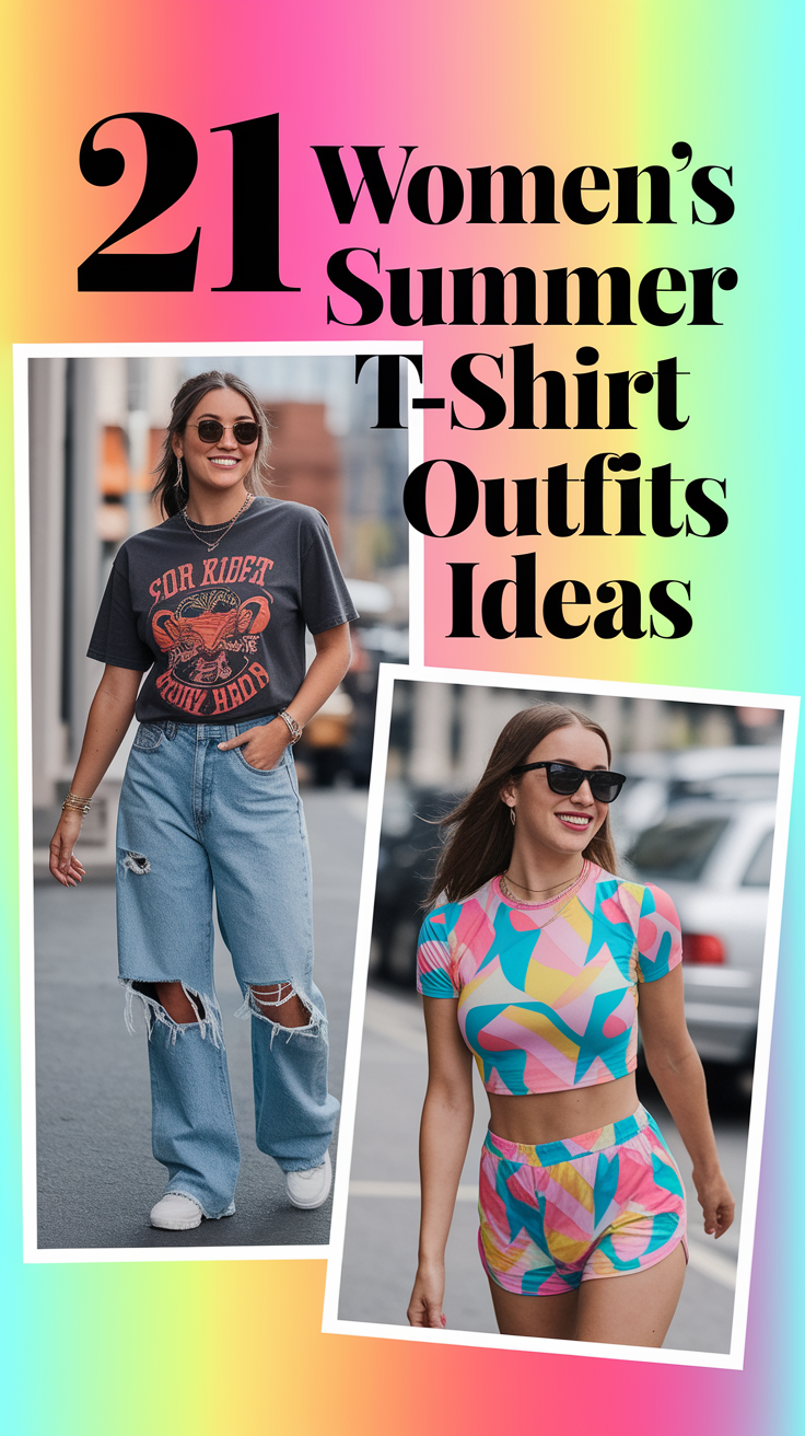 Women's 2025 Summer T-Shirt Outfits Ideas – 21 Stylish and Trendy Looks