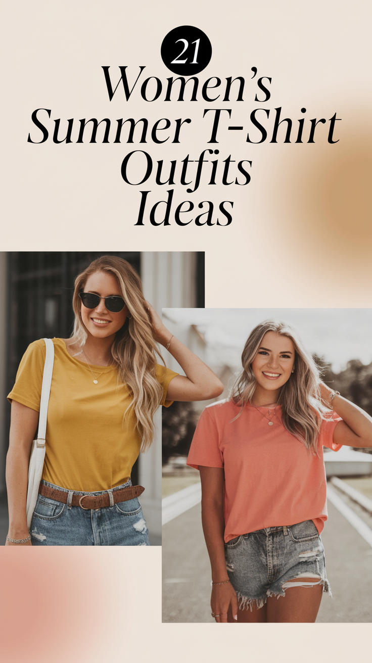 Women's 2025 Summer T-Shirt Outfits Ideas – 21 Stylish and Trendy Looks