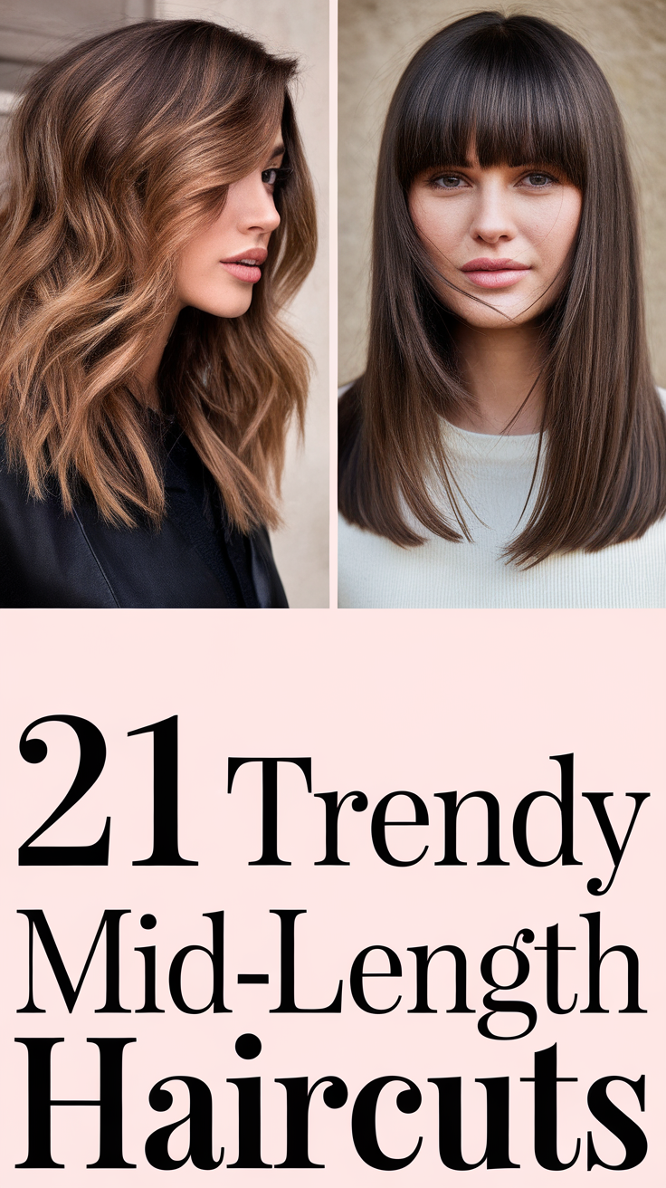 21 Trendy Mid-Length Haircuts for 2025 – Layers, Bangs & Face-Framing Styles