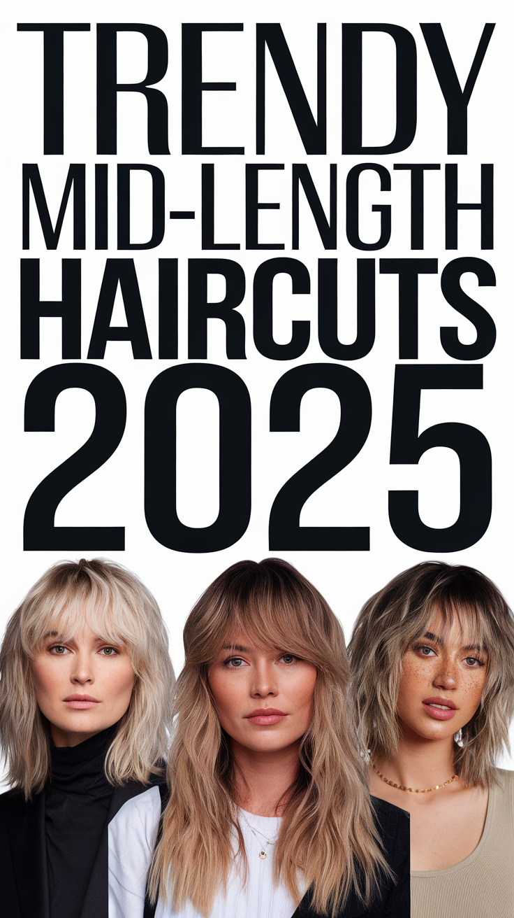 21 Trendy Mid-Length Haircuts for 2025 – Layers, Bangs & Face-Framing Styles