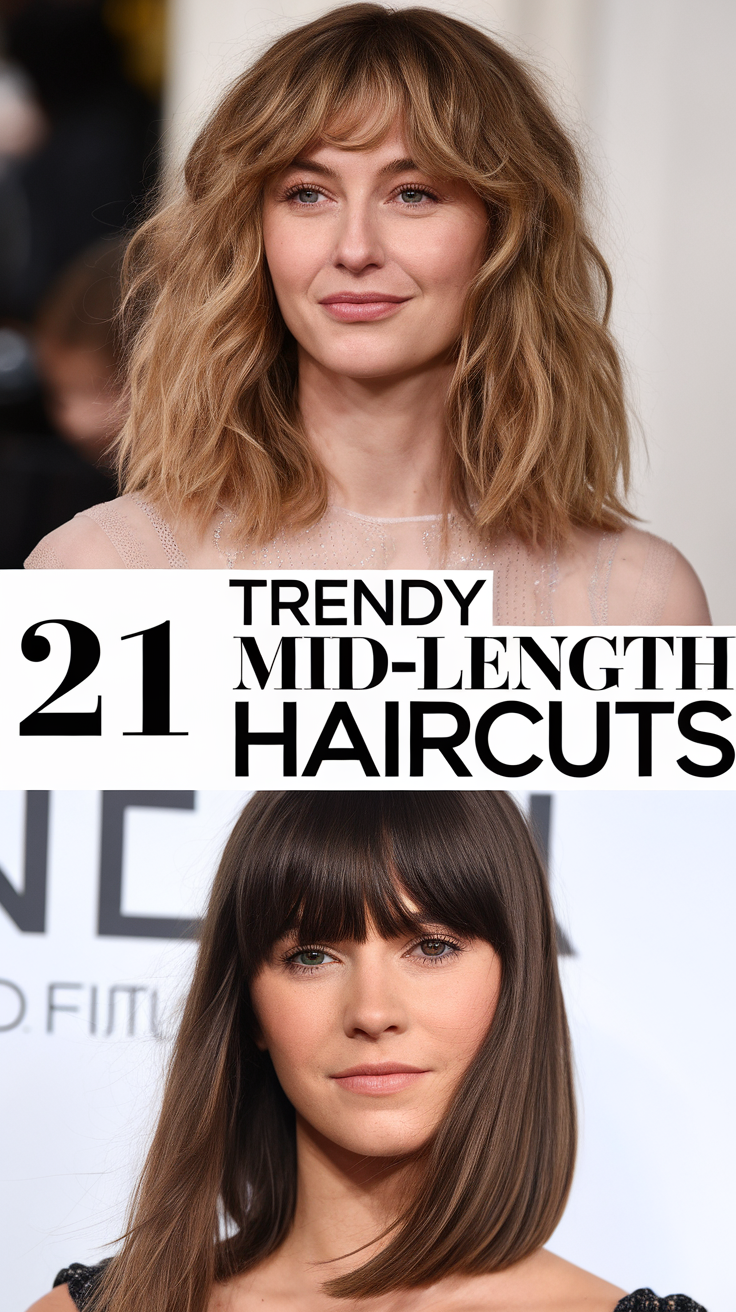 21 Trendy Mid-Length Haircuts for 2025 – Layers, Bangs & Face-Framing Styles