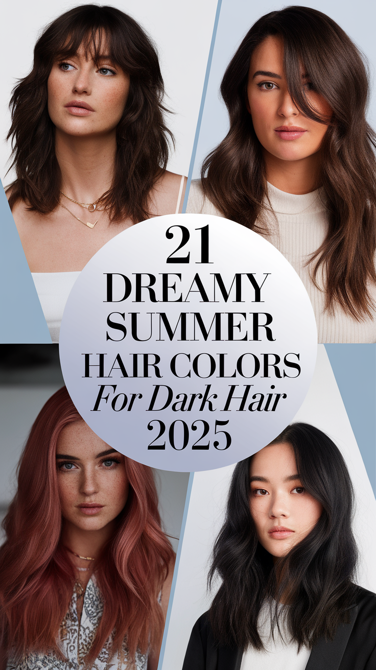 21 Ideas Dreamy Summer Hair Colors for Dark Hair 2025: Balayage, Highlights & Brunette Trends
