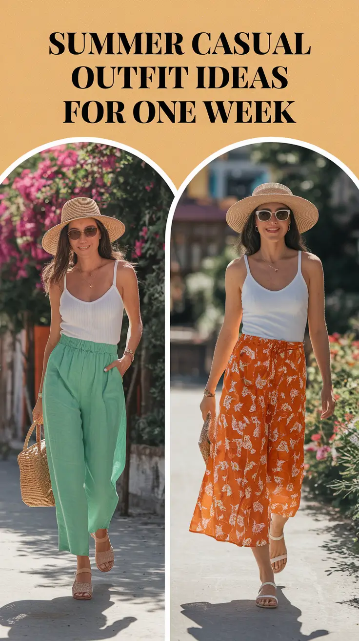 7 Summer 2025 Casual Outfit Ideas for One Week: From Beach Days to Movie Dates