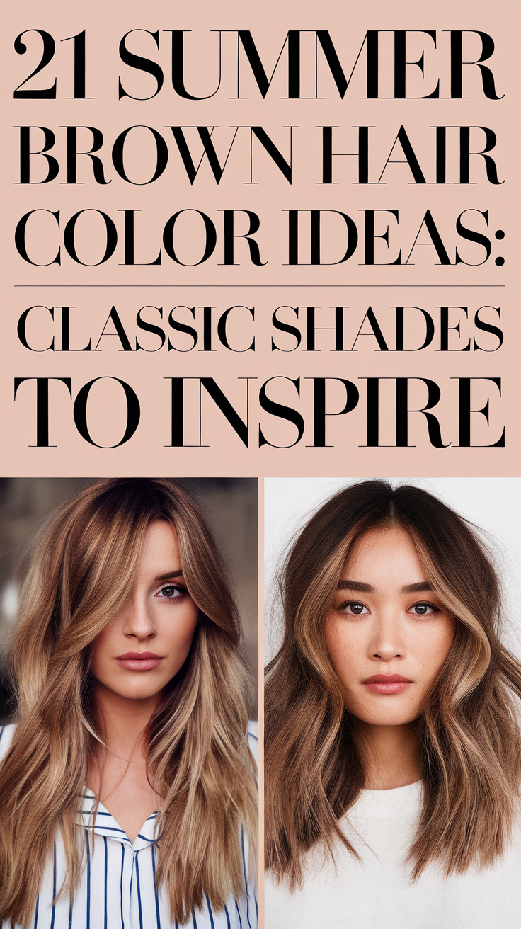 Summer Brown Hair Color Ideas 2025: 21 Timeless Balayage and Blonde Highlighted Looks