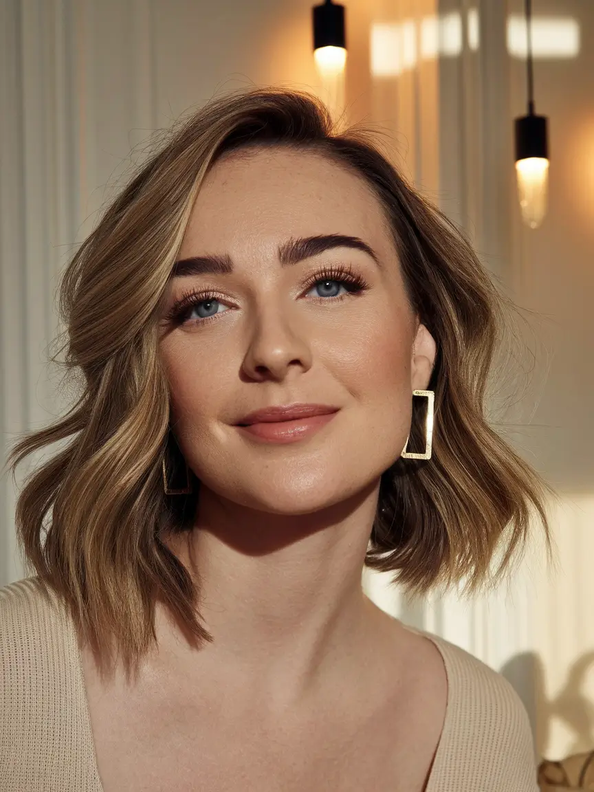 summer brunette hair colors ideas 2025 soft elegant shades Chic and Airy Short Bob with Soft Waves