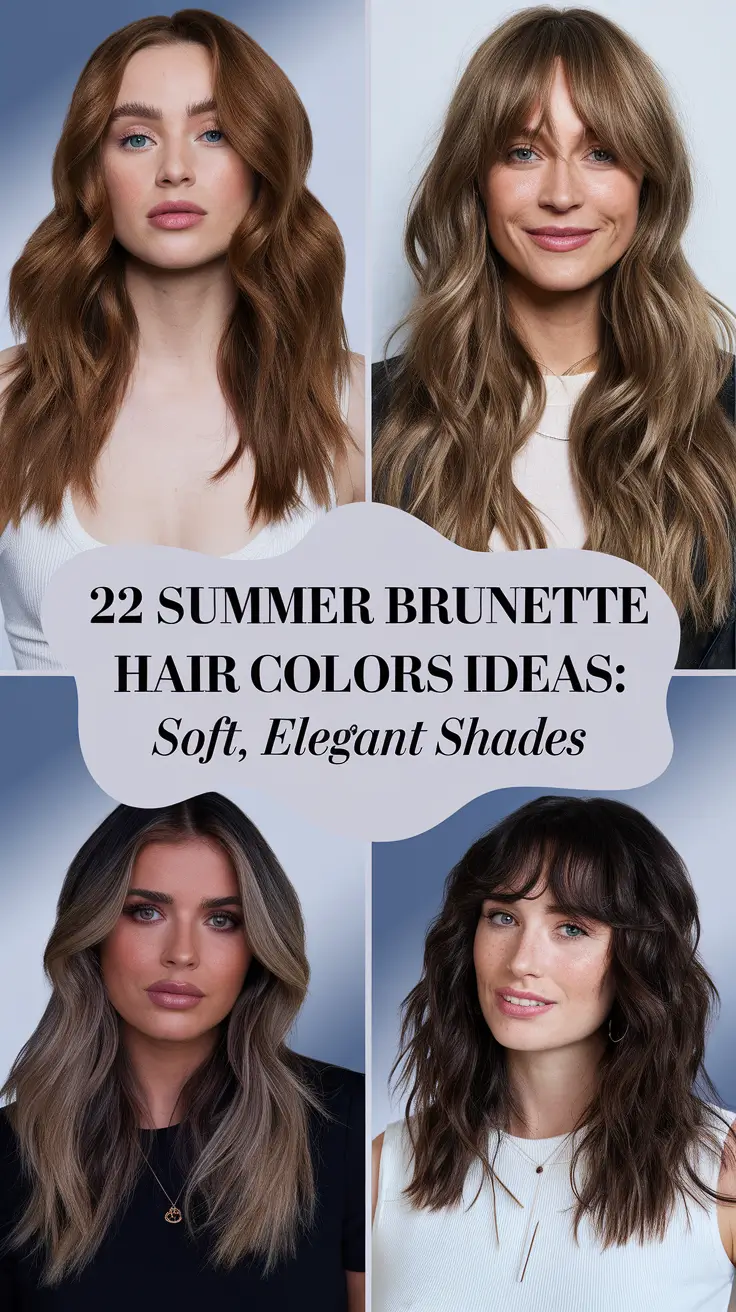 Summer Brunette Hair Colors Ideas 2025: Balayage Highlights Blonde Inspiration