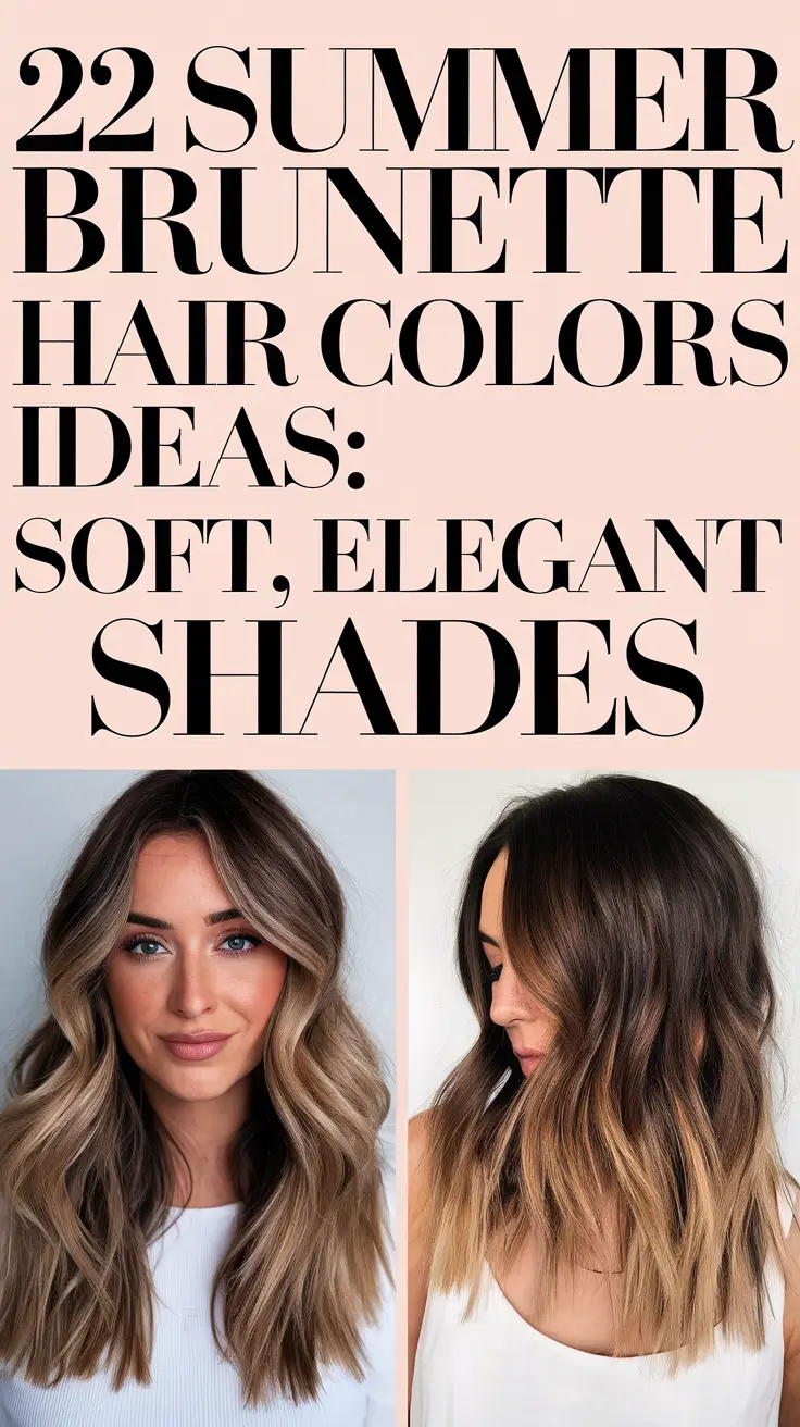 Summer Brunette Hair Colors Ideas 2025: Balayage Highlights Blonde Inspiration
