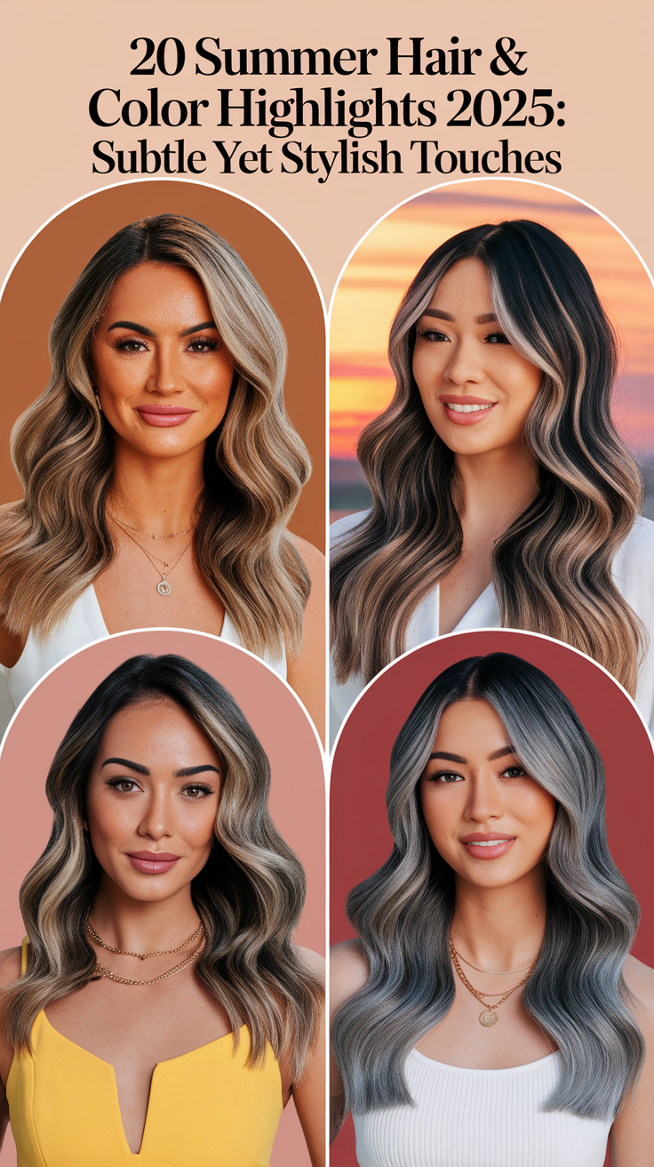 Summer Hair & Color Highlights 2025: 20 Subtle Yet Stylish Ideas for Every Hair Type