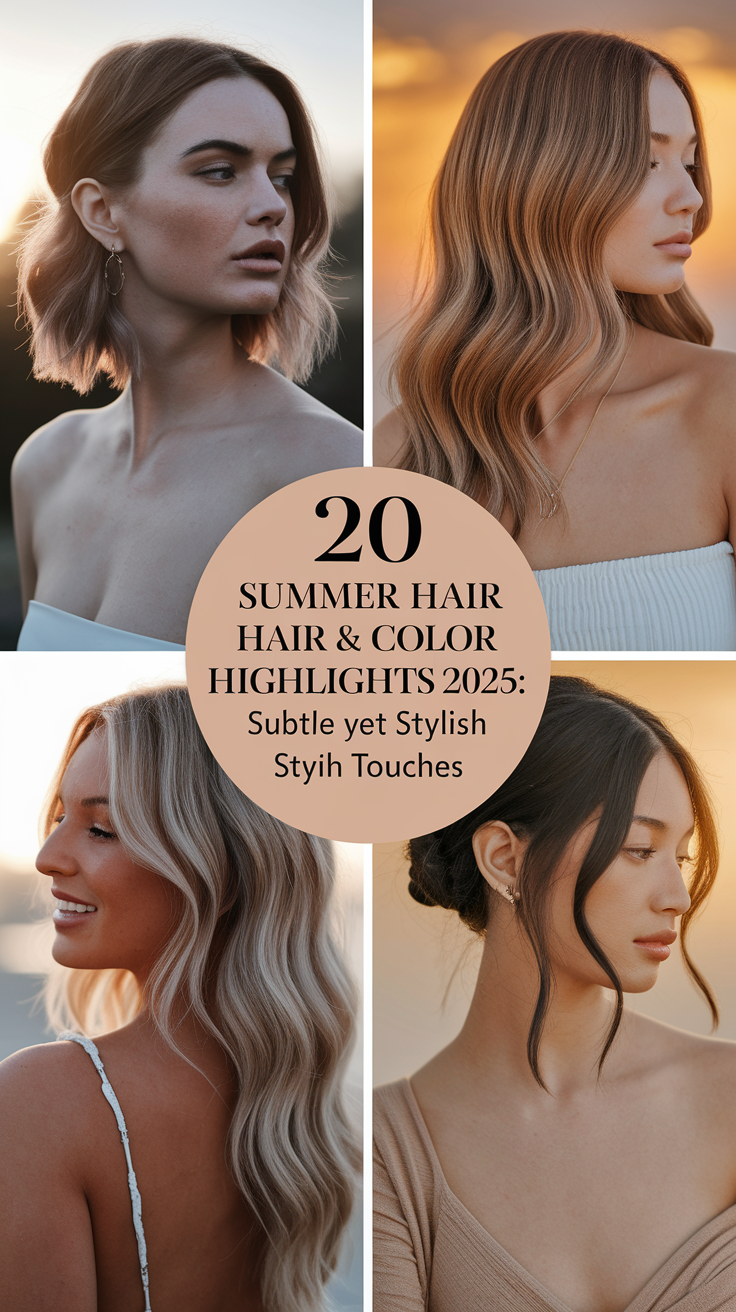 Summer Hair & Color Highlights 2025: 20 Subtle Yet Stylish Ideas for Every Hair Type