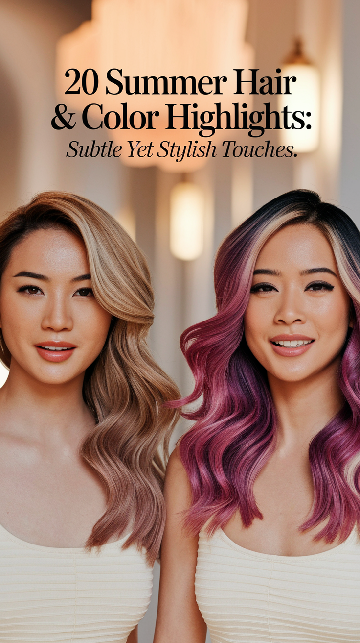 Summer Hair & Color Highlights 2025: 20 Subtle Yet Stylish Ideas for Every Hair Type