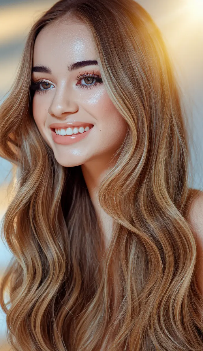 summer hair color ideas for brunettes 2025 caramel accents Honey-Toned Glamour Waves