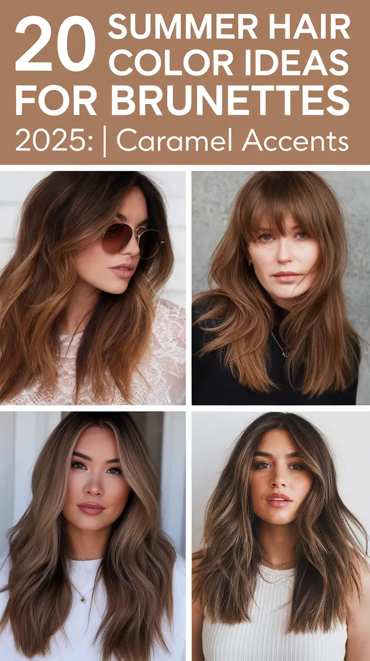 Summer Hair Color Ideas for Brunettes 2025: Caramel Accents You'll Fall in Love With