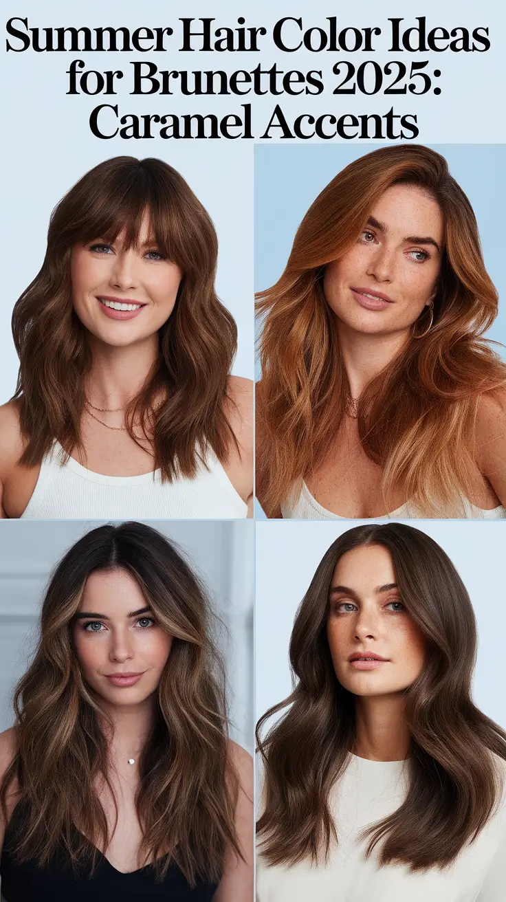 Summer Hair Color Ideas for Brunettes 2025: Caramel Accents You'll Fall in Love With