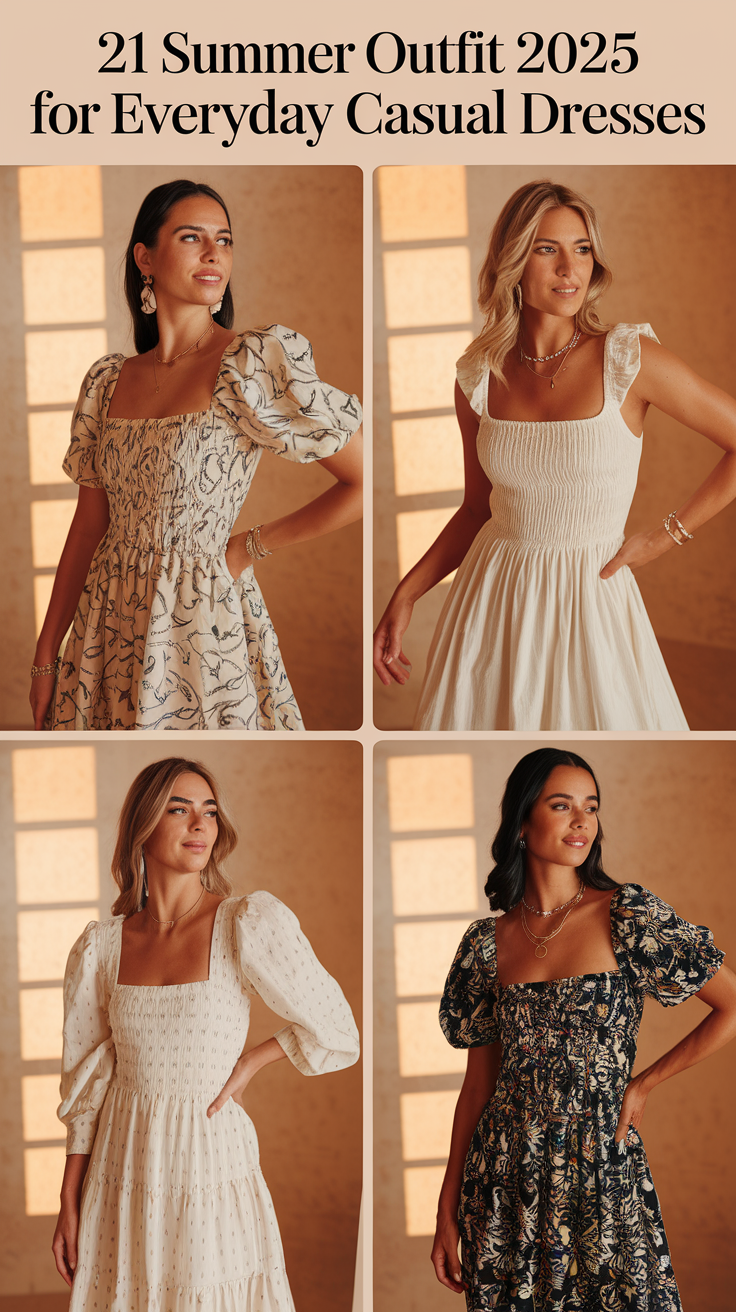 21 Summer Outfit 2025 Ideas for Everyday Casual Dresses You’ll Love to Wear Daily