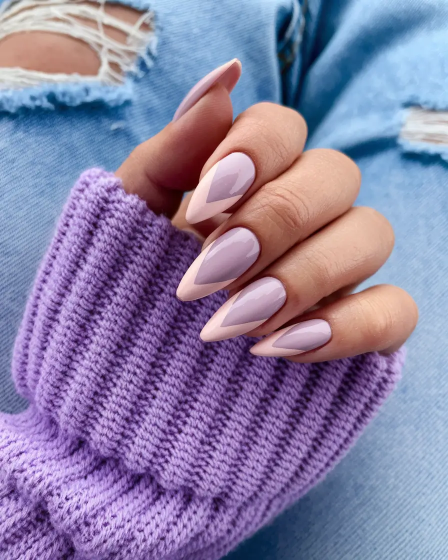 acrylic summer nails 2025 Soft Lilac French Twist