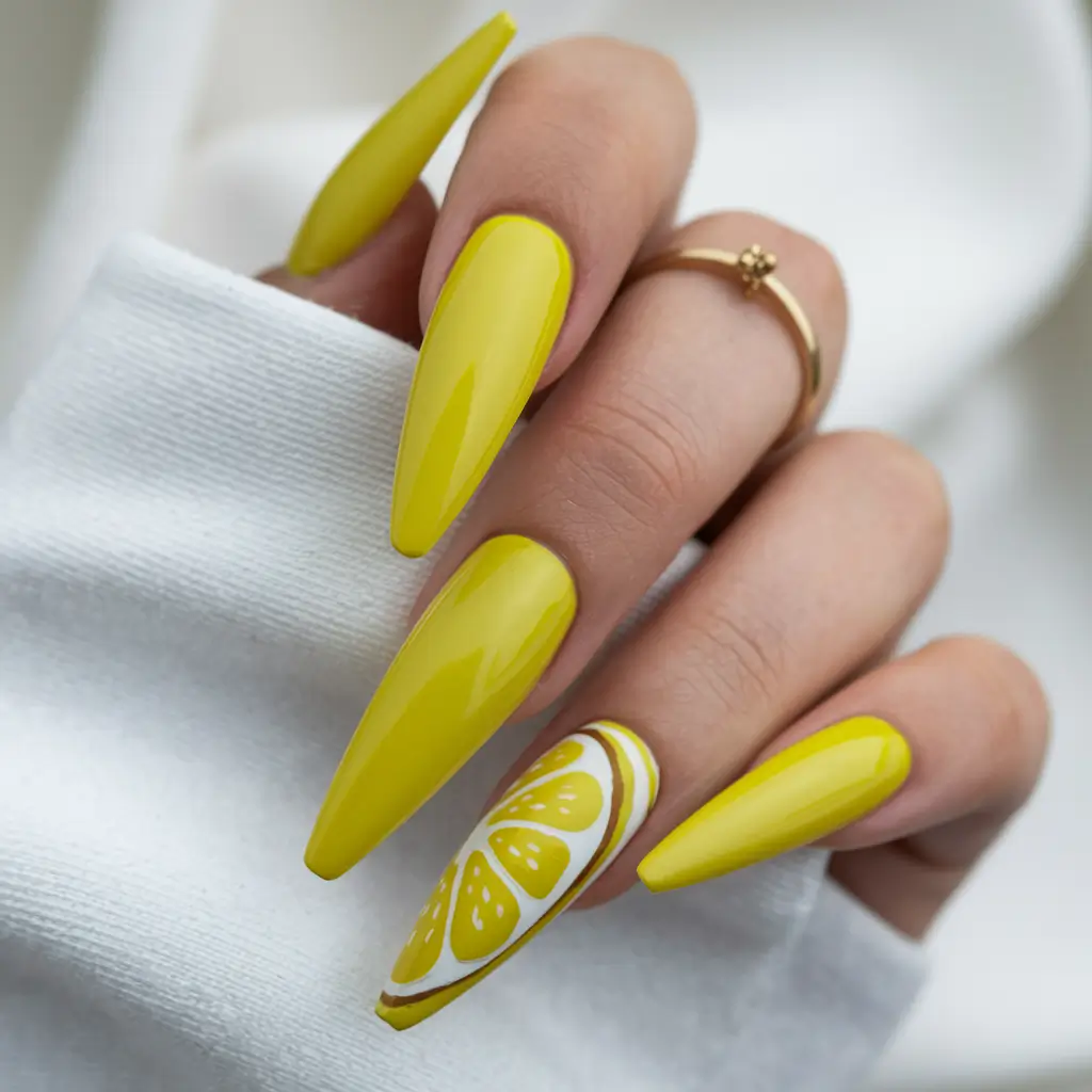 basic summer nails ideas Zesty Lemon Vibes with a Tangy Twist