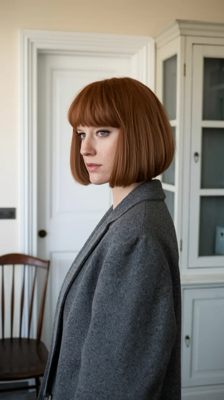 Bob hairstyles summer 2025 Modern Blunt Bob with Full Fringe