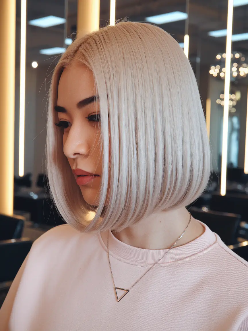 bob hairstyles for summer 2025 Sleek Blonde Bob with Rounded Ends