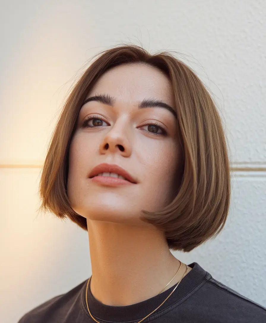 bob hairstyles summer 2025 Soft Brunette Bob with Curved Ends