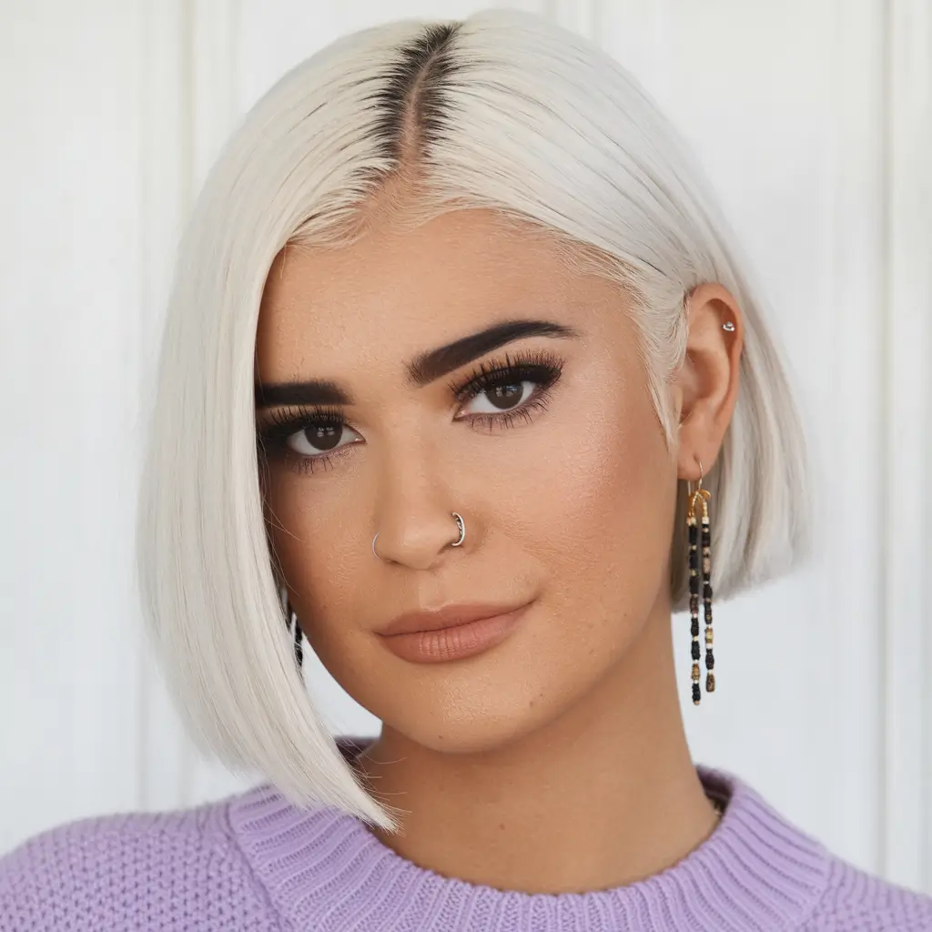 bob hairstyles summer 2025 Chic Platinum Asymmetrical Bob