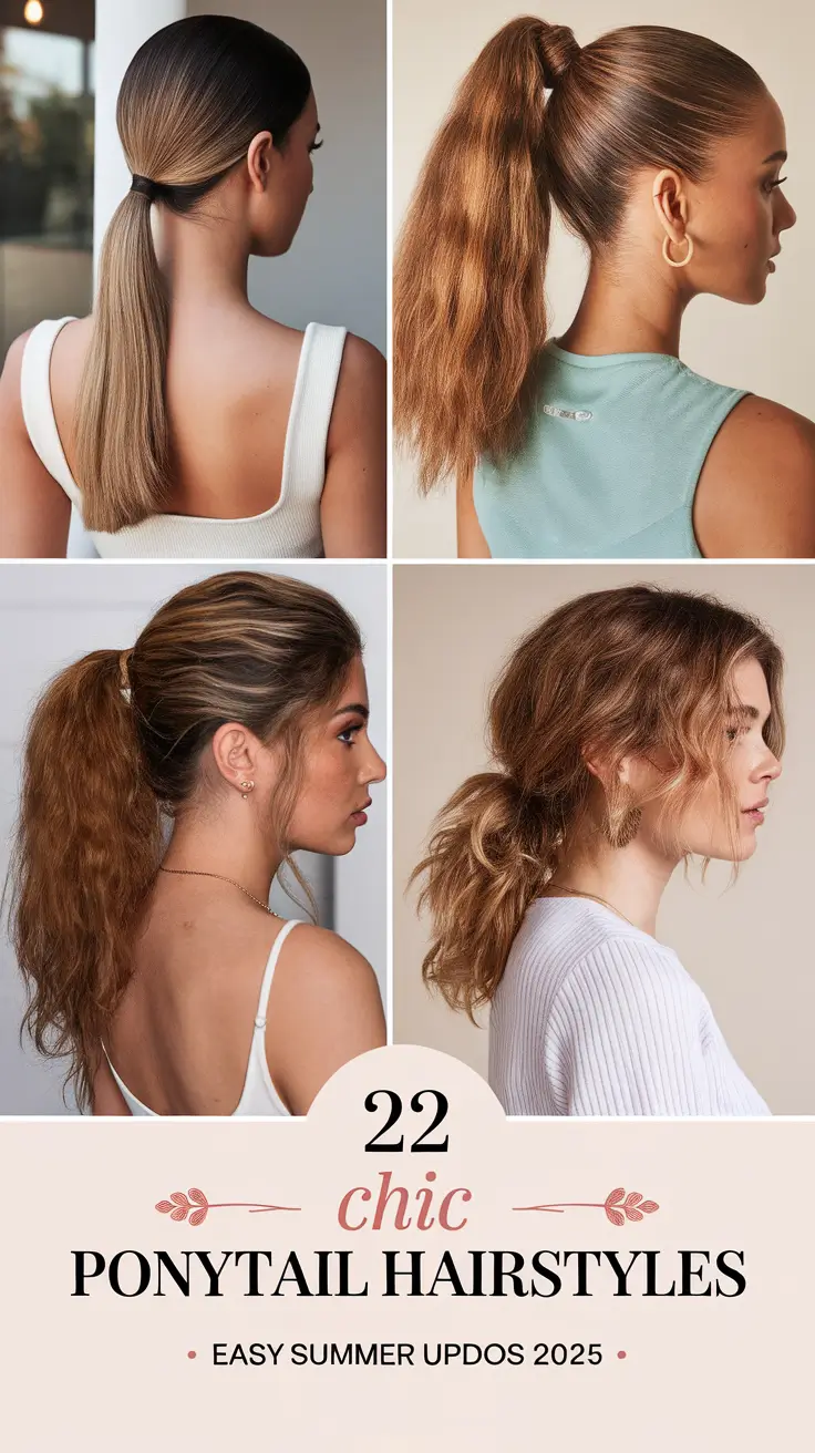 Chic Ponytail Hairstyles - Easy Summer Updos 2025: Trendy & Effortless Looks