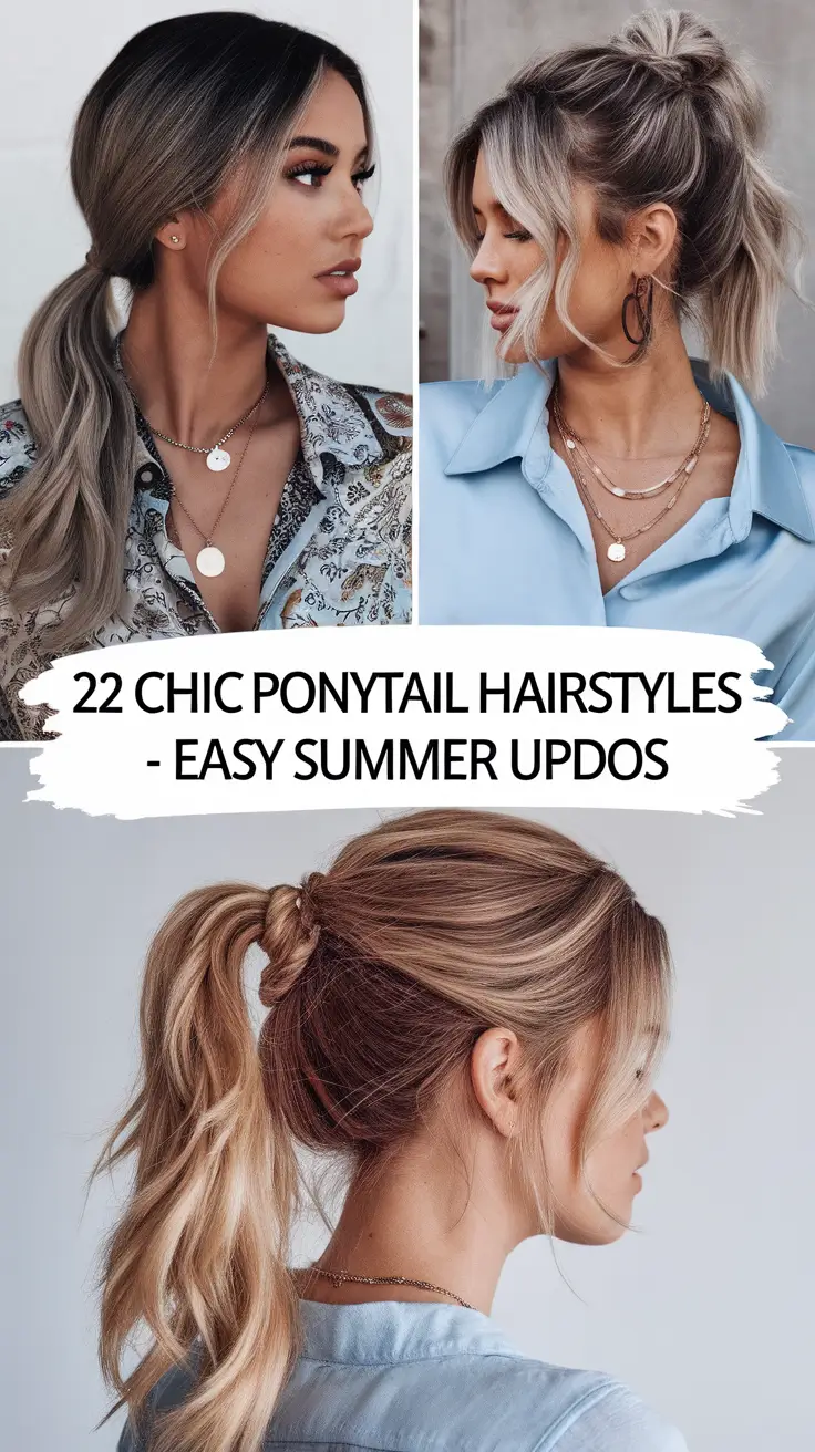 Chic Ponytail Hairstyles - Easy Summer Updos 2025: Trendy & Effortless Looks