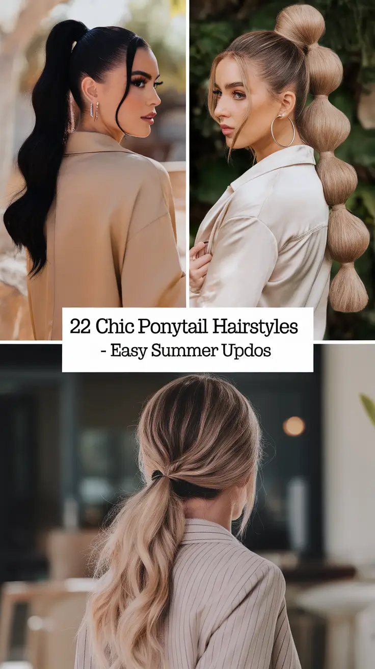 Chic Ponytail Hairstyles - Easy Summer Updos 2025: Trendy & Effortless Looks