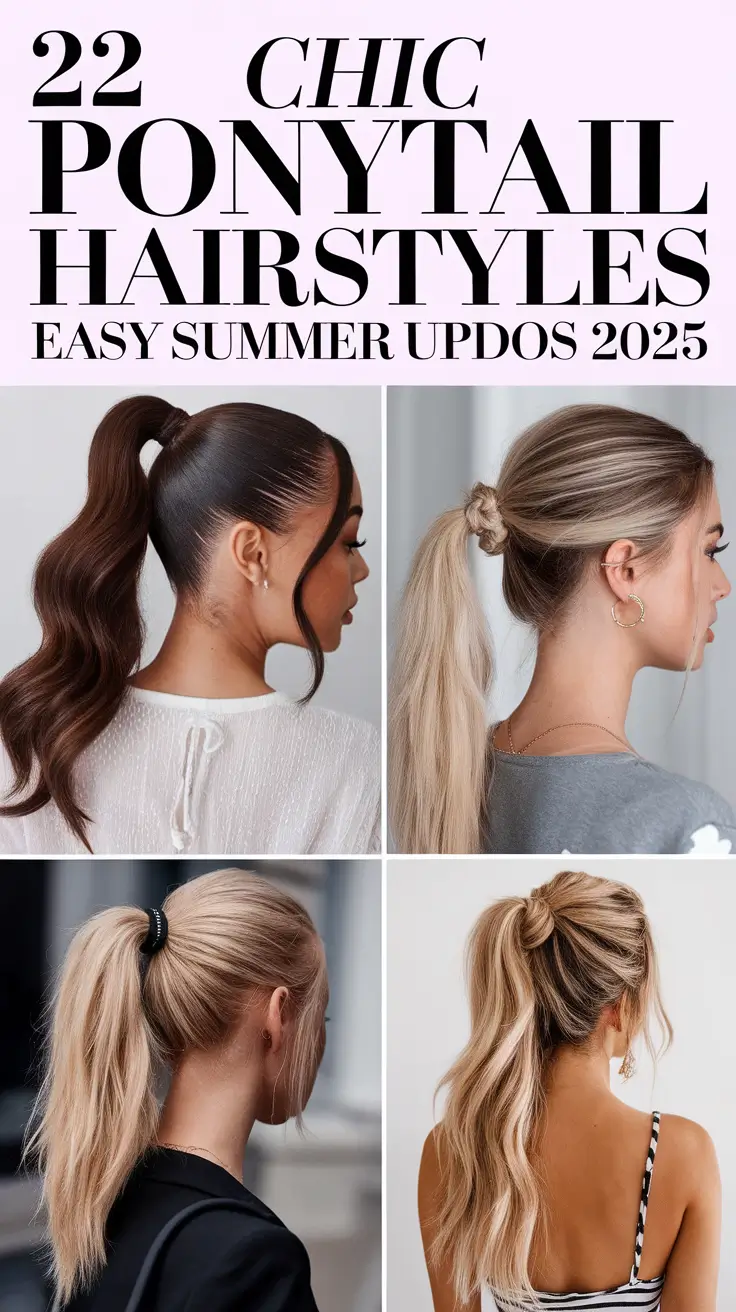Chic Ponytail Hairstyles - Easy Summer Updos 2025: Trendy & Effortless Looks