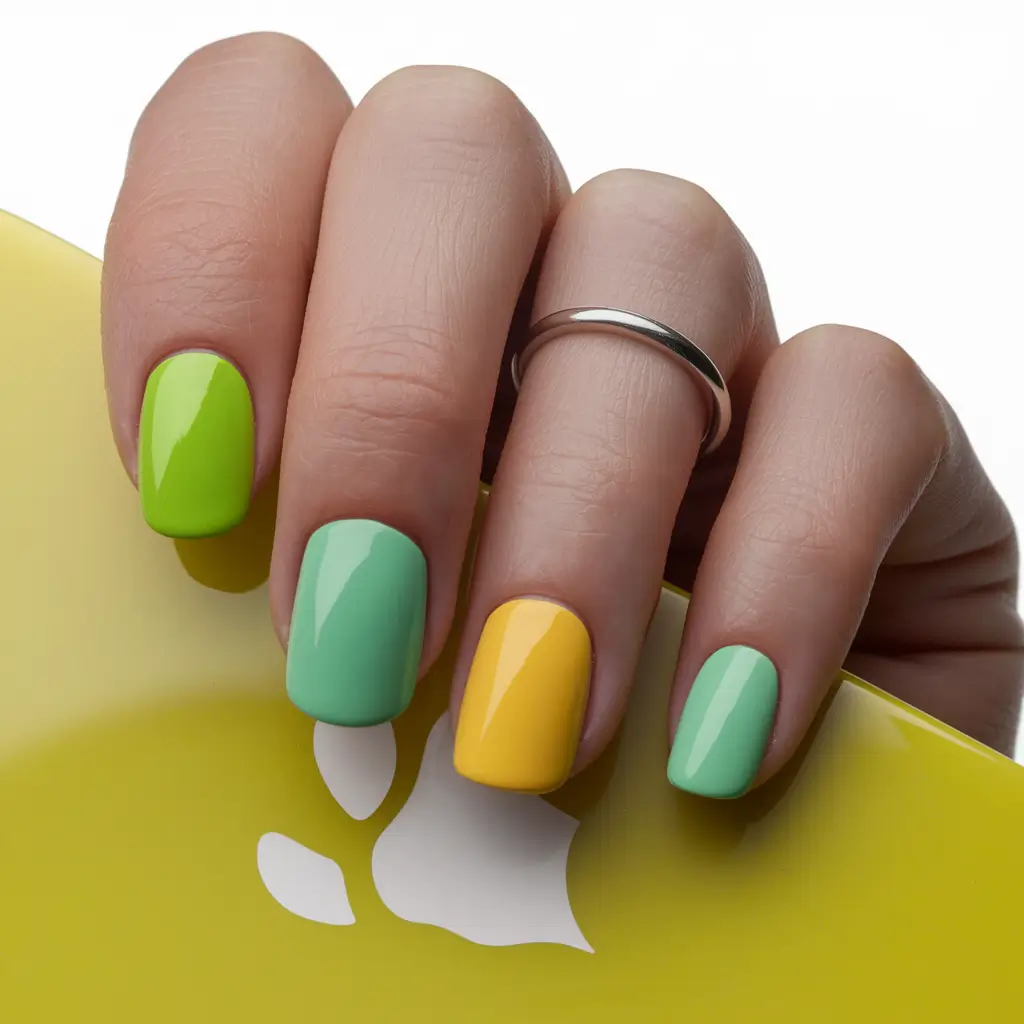 cute summer nails ideas 2025 Glossy Block Colors for a Mood-Boosting Pop