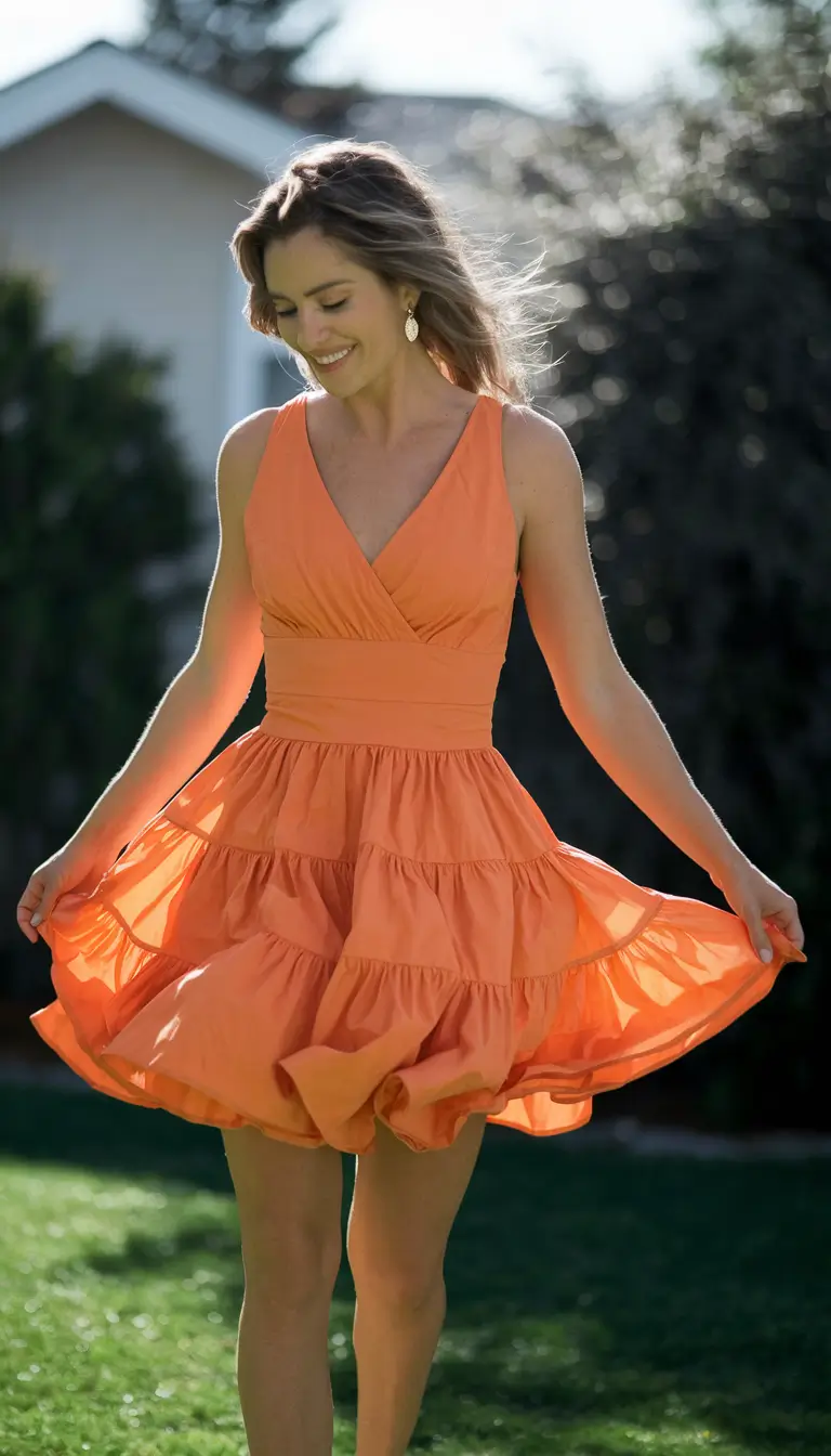 cute summer outfit inspo 2025 Tangerine Layers for Sunshine Souls