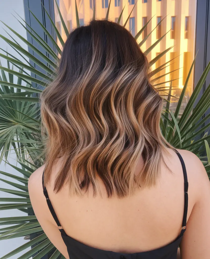 Effortless Summer Hairstyles Dimensional Wavy Lob with Bold Contrast