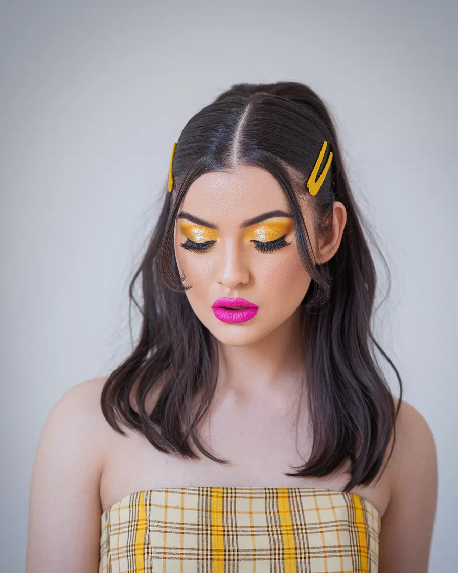 summer simple hairstyles Half-Up With Sunny Clips