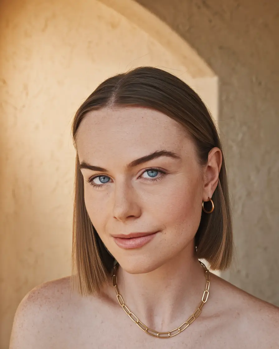 summer simple hairstyles Glass Bob with Center Part