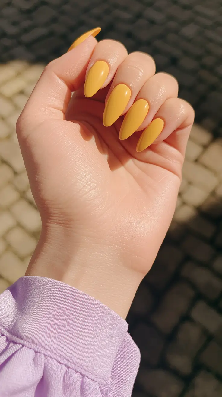 gel summer nails ideas 2025 Mango Sorbet Boldness