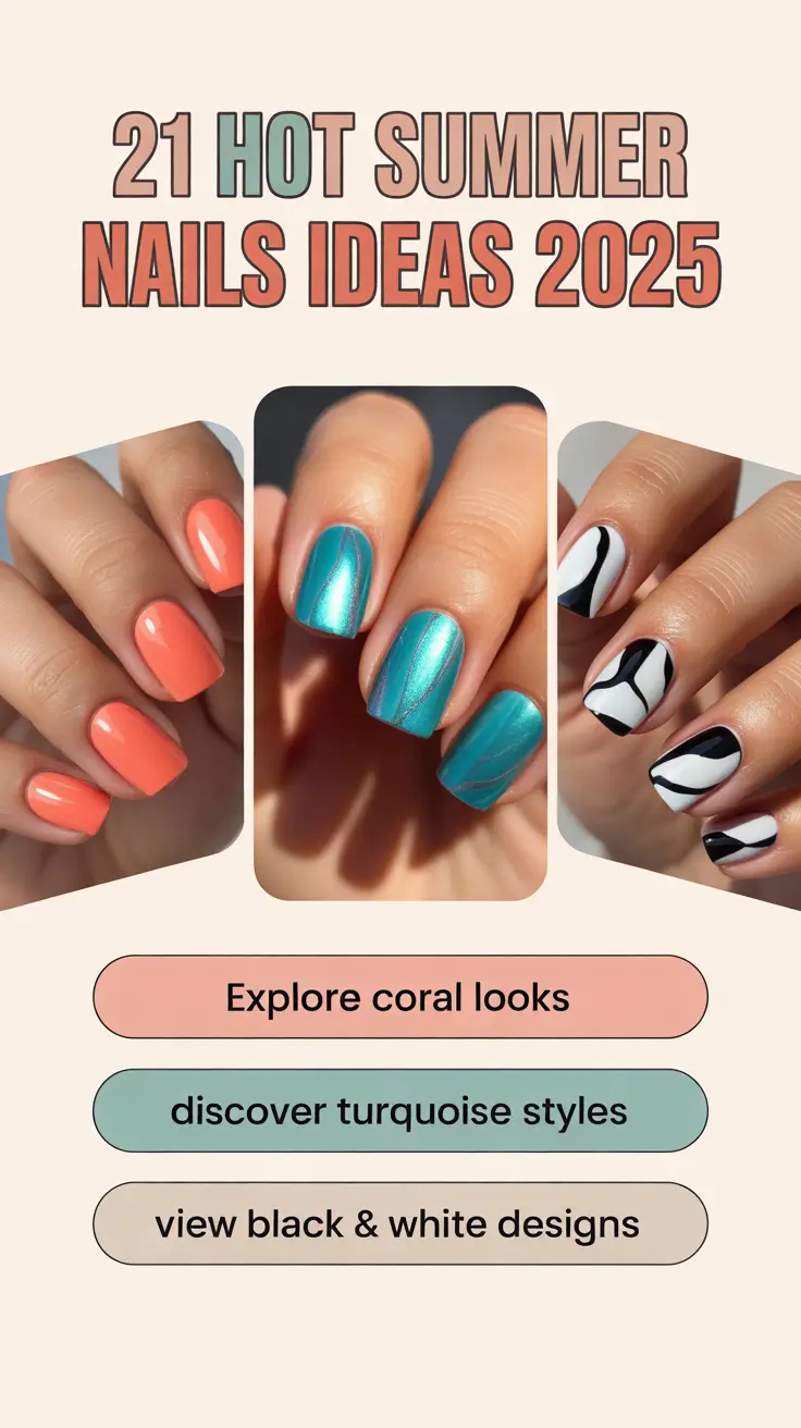 Hot Summer Nails Ideas 2025: Neon Almond, Square & Acrylic Designs to Try Now