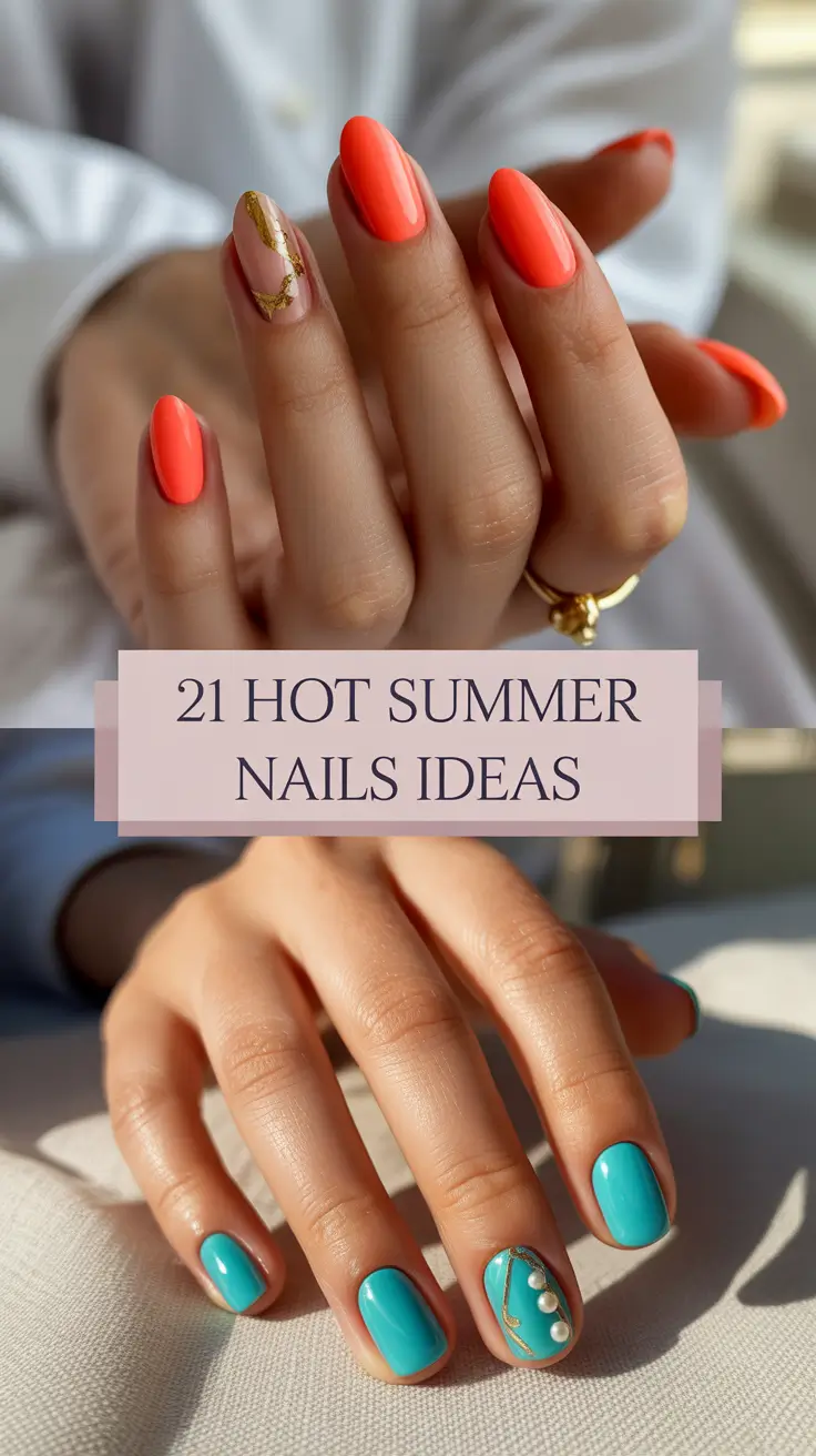 Hot Summer Nails Ideas 2025: Neon Almond, Square & Acrylic Designs to Try Now