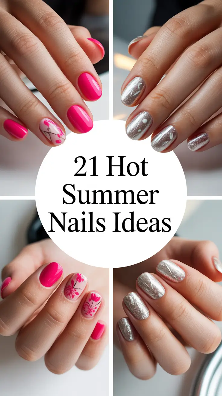 Hot Summer Nails Ideas 2025: Neon Almond, Square & Acrylic Designs to Try Now