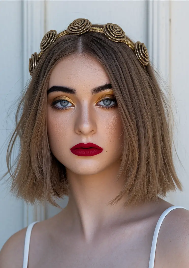 july hairstyles ideas 2025 Short and Structured with Vintage Drama