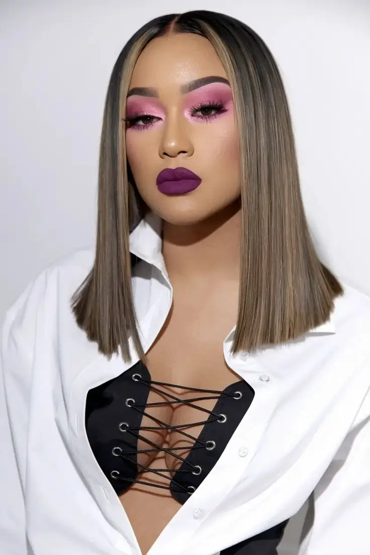 july hairstyles ideas 2025 Glass-Straight with Center-Part Precision