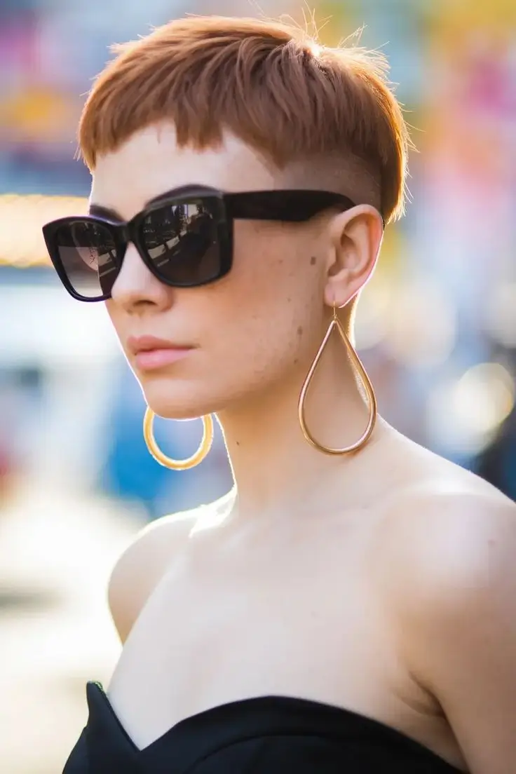 july hairstyles ideas 2025 Edgy Micro Fringe with Undercut Precision