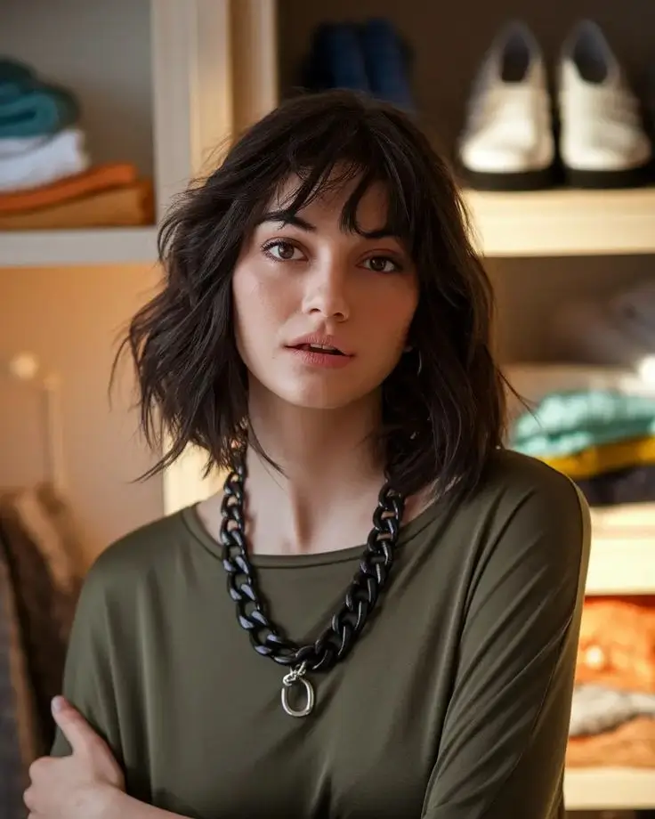 july hairstyles ideas 2025 Shaggy Layers with Fringe for Laid-Back Cool