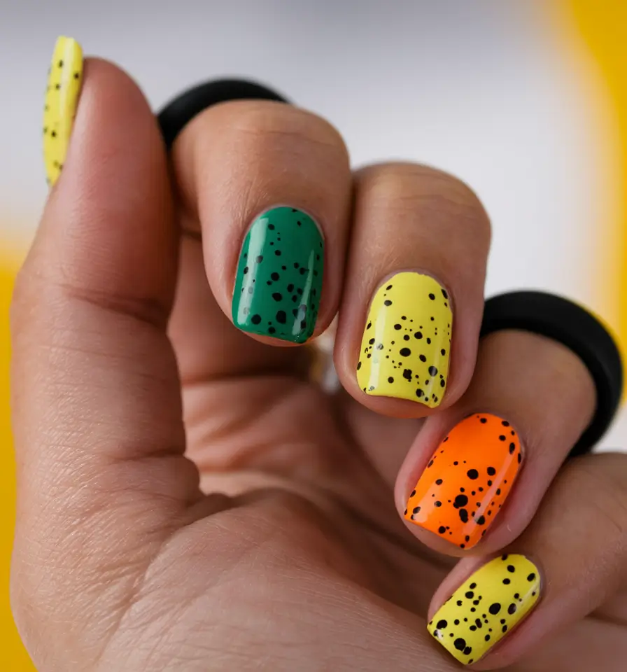 june nail art ideas 2025 Color Splash