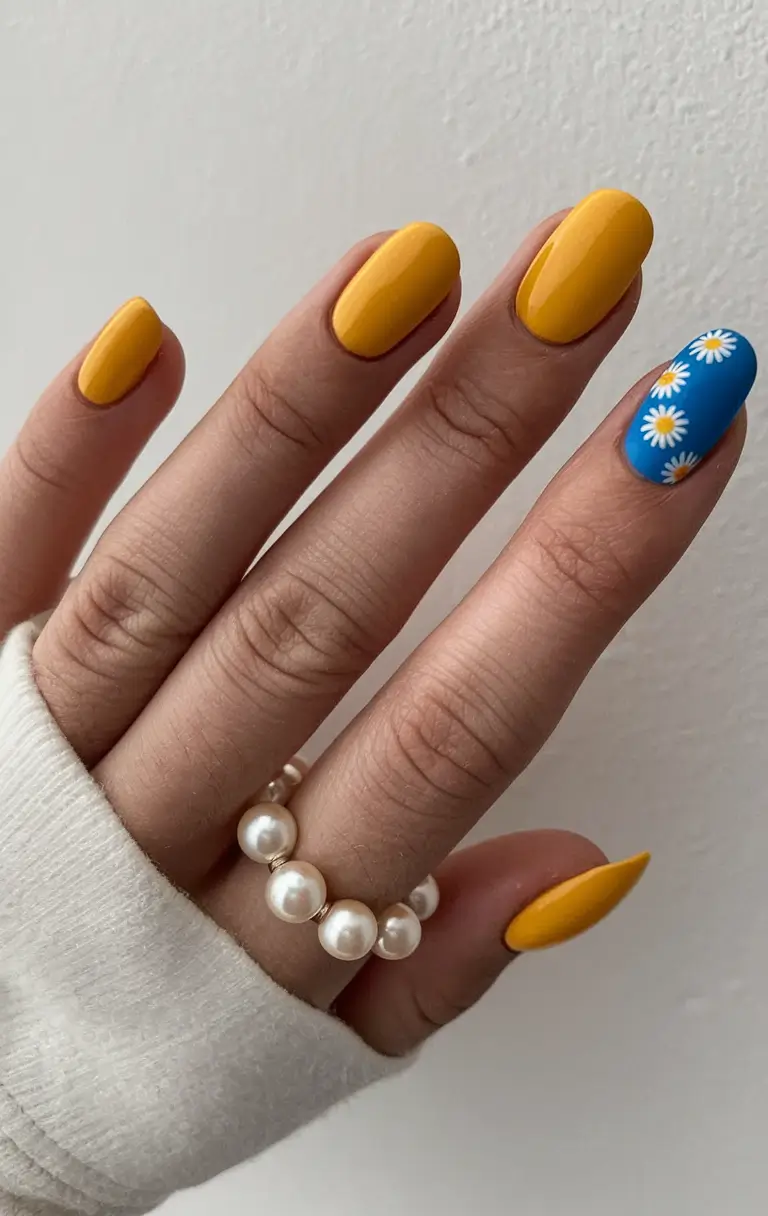 june nail art ideas 2025 Daisy Dreams