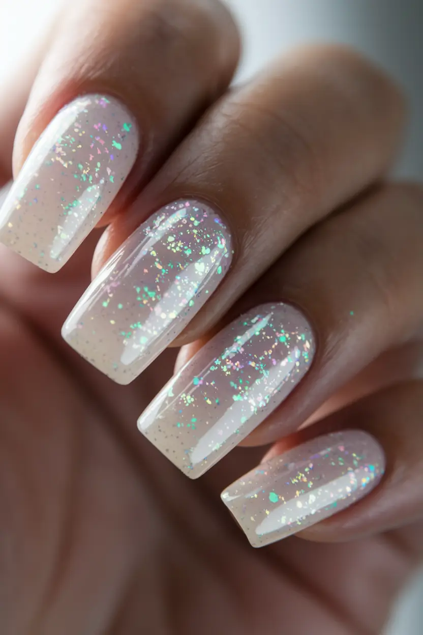 june nail art ideas 2025 Shimmering Fairy Dust